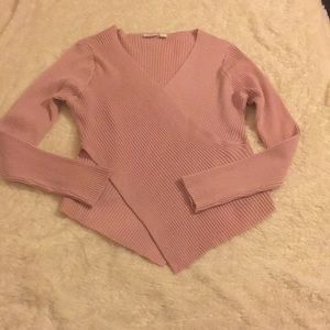 Cato light pink criss cross scoop neck sweater. XL